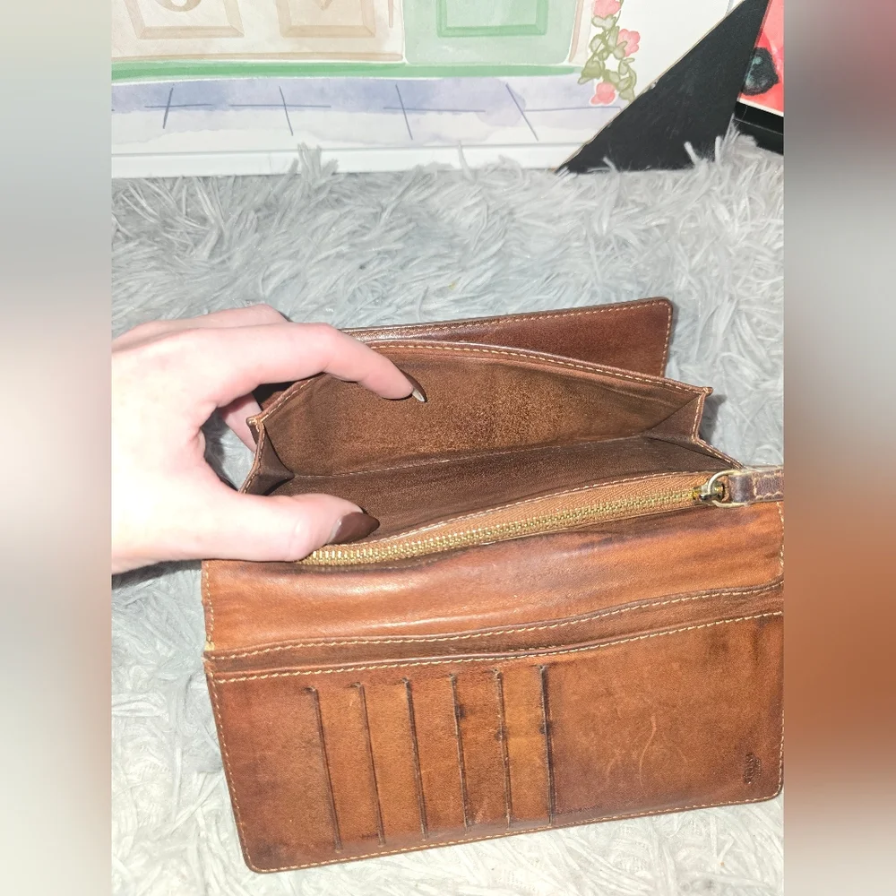 Celine Signiture Monogram Vintage Brown Long Snap Wallet (GOOD)✨️ - Picture 6 of 7